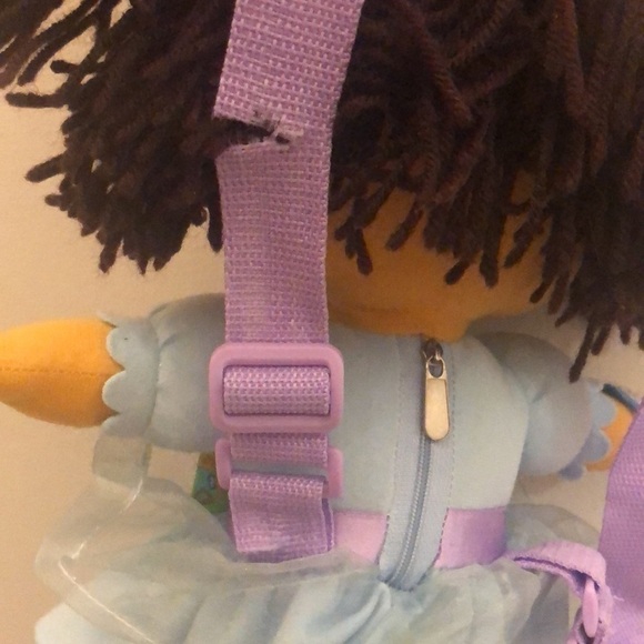 Dora the Explorer Backpack Blue Sparkle Ballerina Plush Zipper Back 2005 - Picture 6 of 12